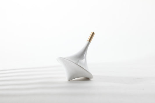 White Marble Spinning Top Figurine