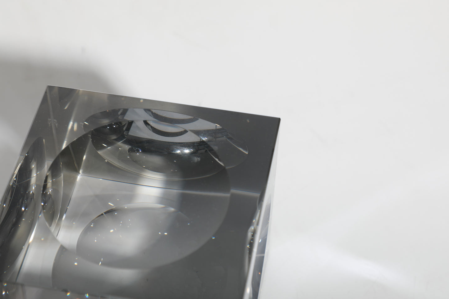 Gun Metal Crystal Cube Sculpture