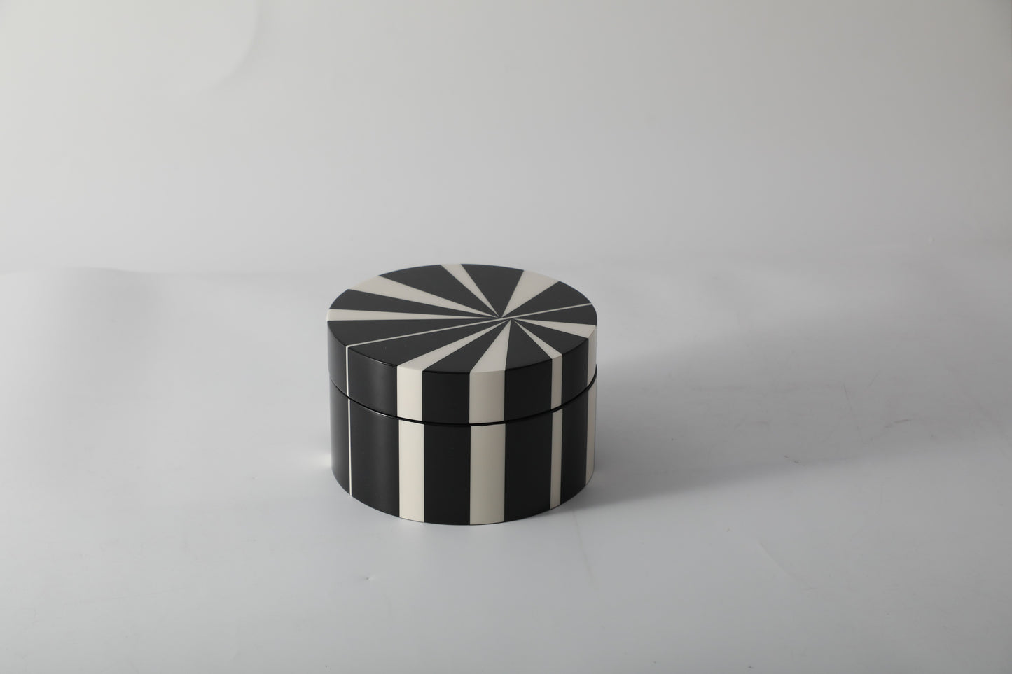 BLACK & WHITE MDF PIANO LACQUER STORAGE BOX
