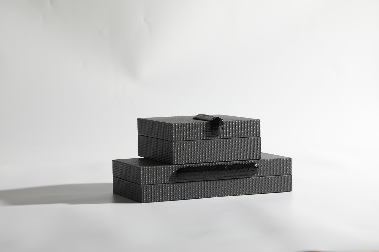 GREY PU LEATHER & MDF STORAGE BOX