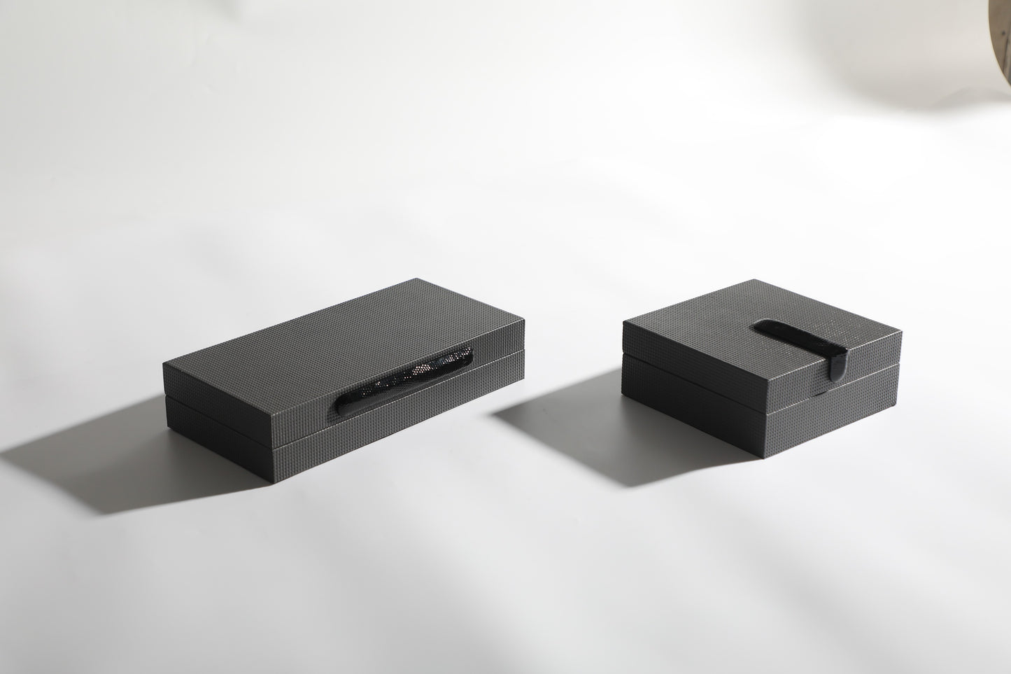 GREY PU LEATHER & MDF STORAGE BOX