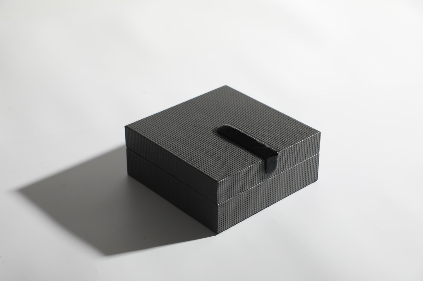 GREY PU LEATHER & MDF STORAGE BOX