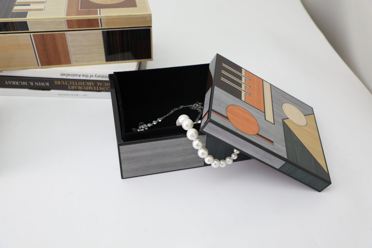 Colourful Mdf & Piano Lacquer Square Storage Box (A)