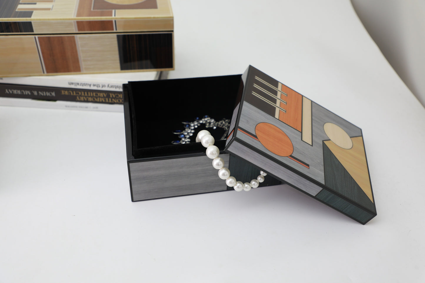 Colourful Mdf & Piano Lacquer Square Storage Box (A)
