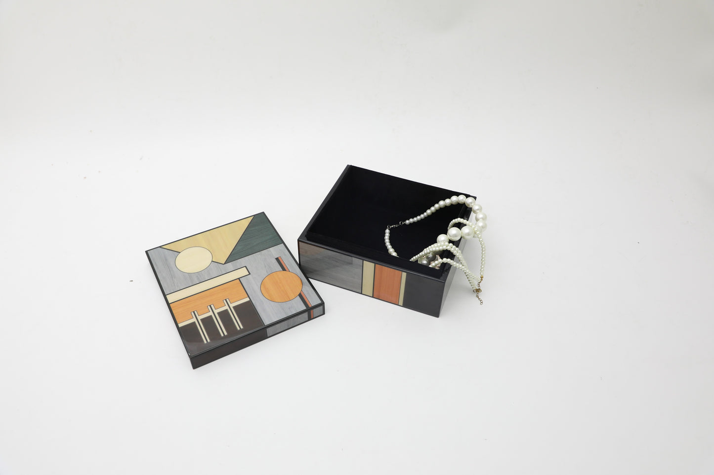 Colourful Mdf & Piano Lacquer Square Storage Box (A)