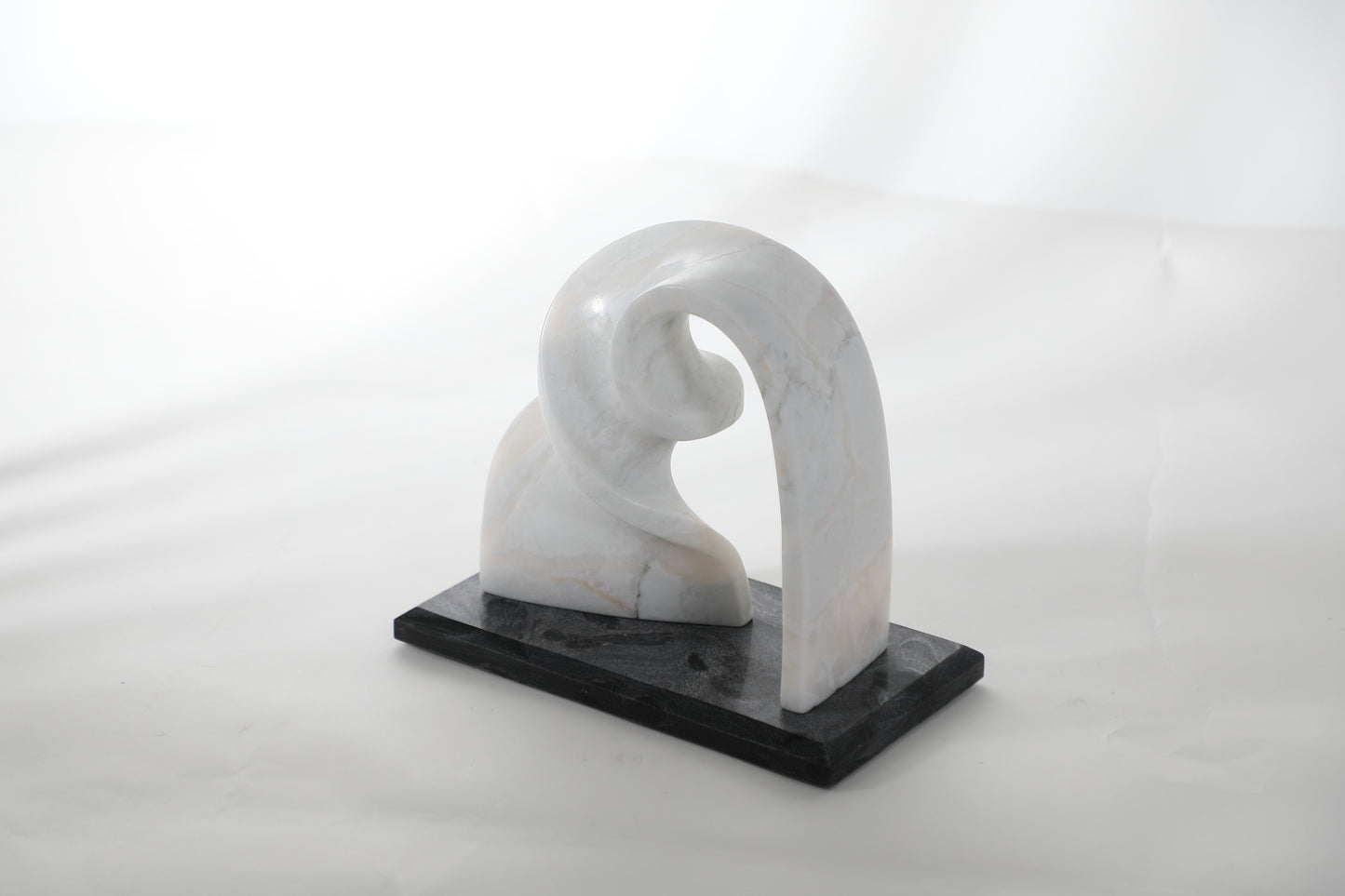 White Resin & Marble Abstract Art Sculpture