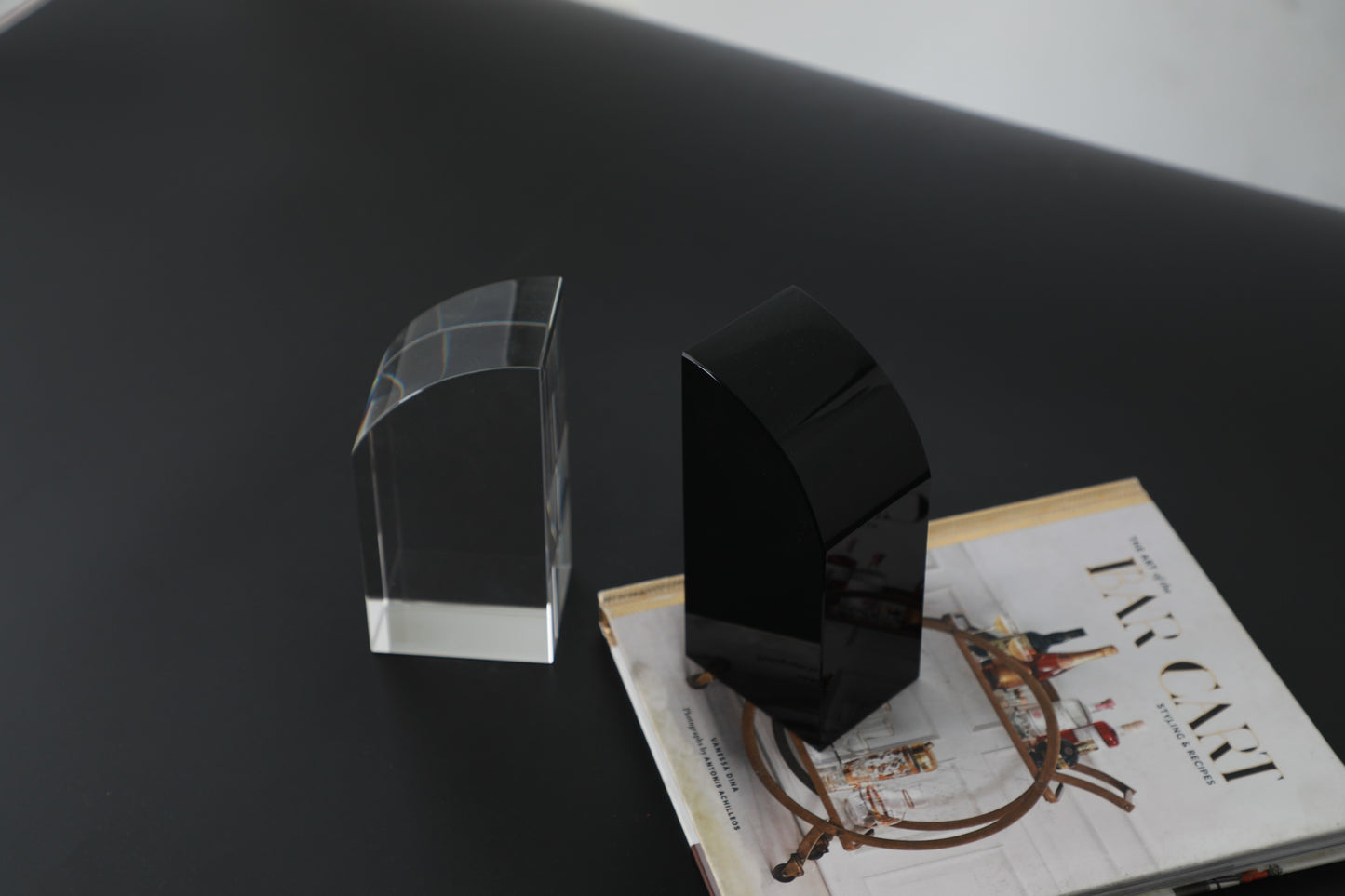 Black & Clear Crystal Bookend