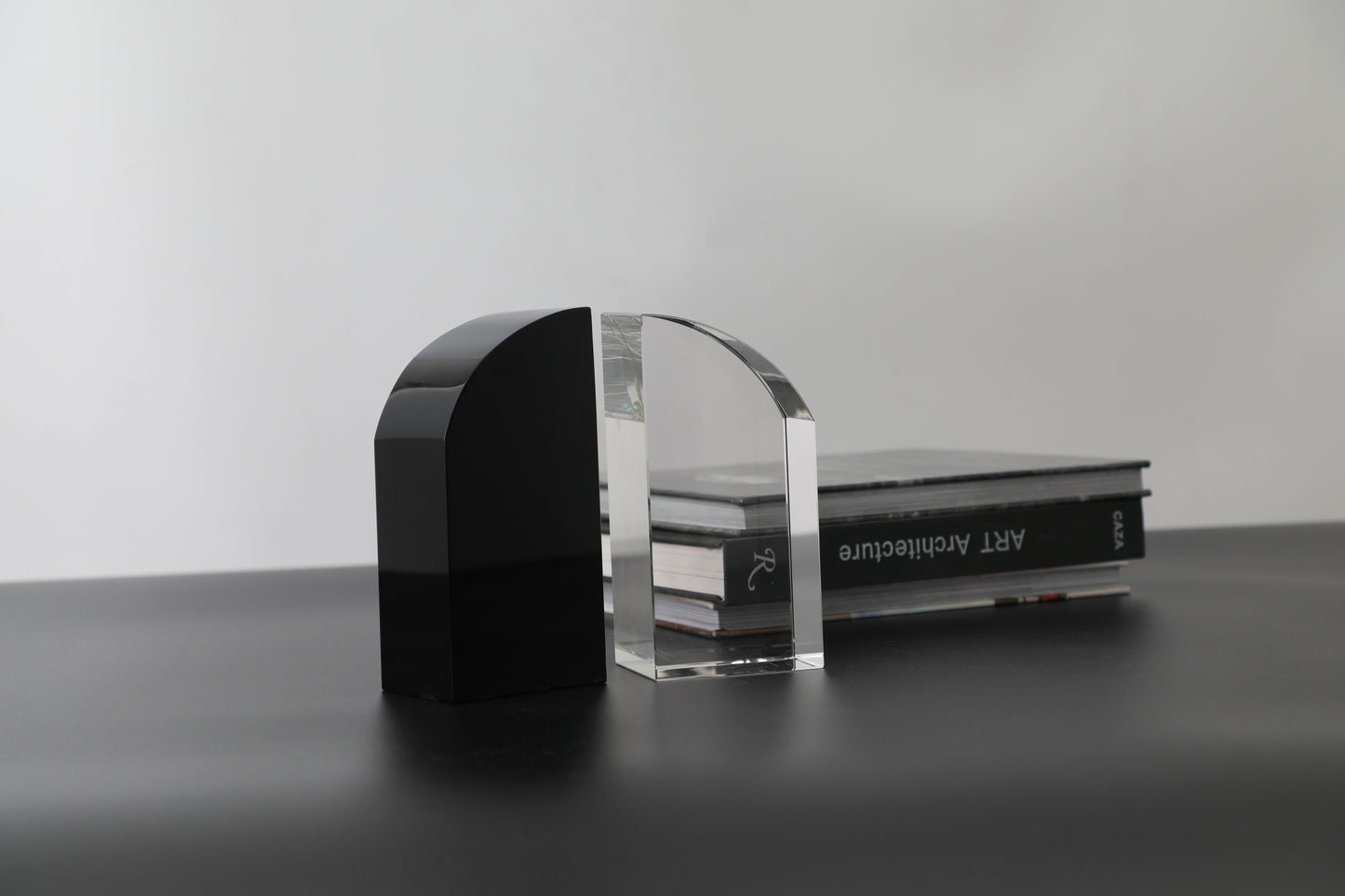 Black & Clear Crystal Bookend