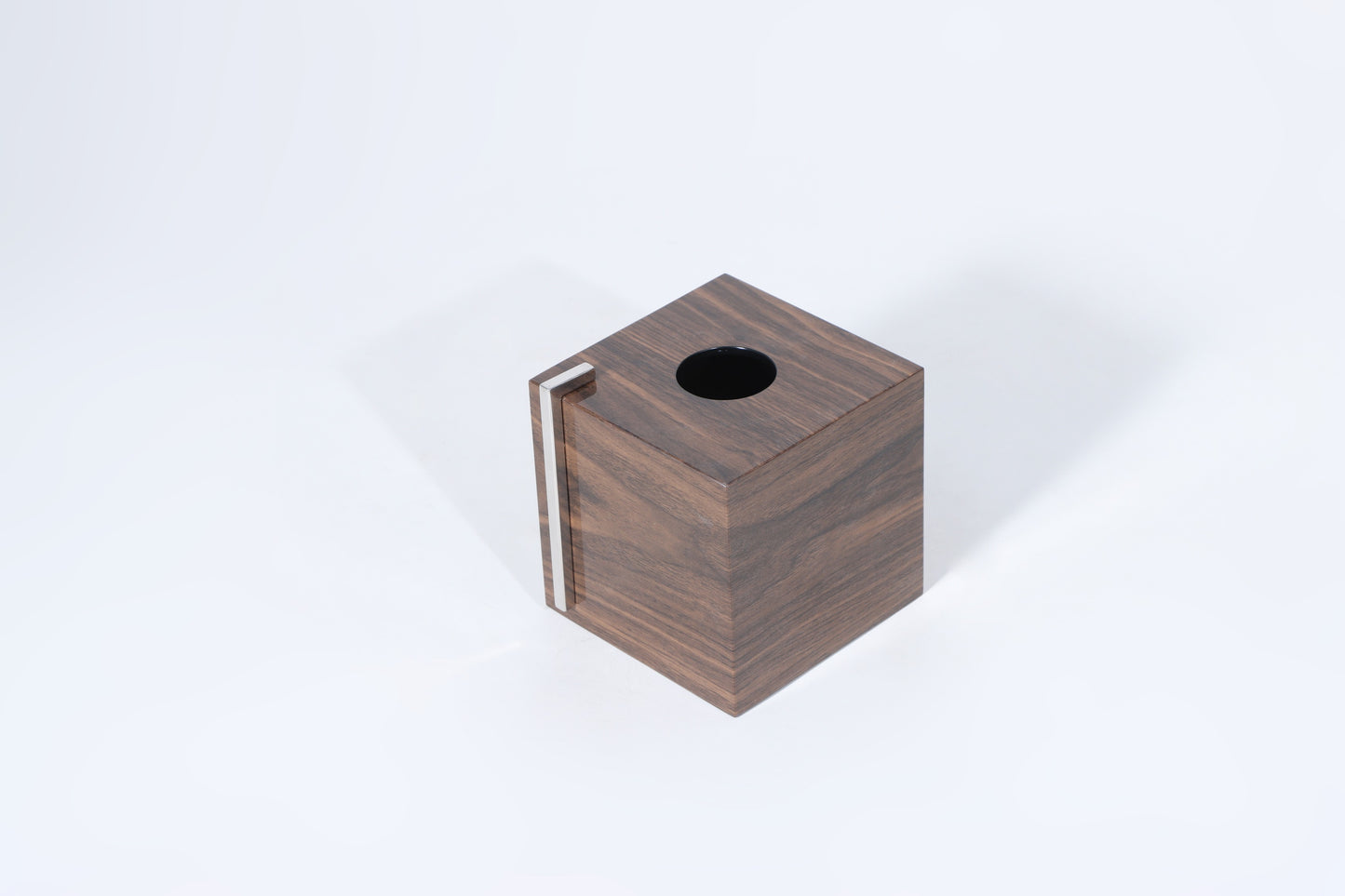 Brown Mdf & S/S Steel Tissue Box
