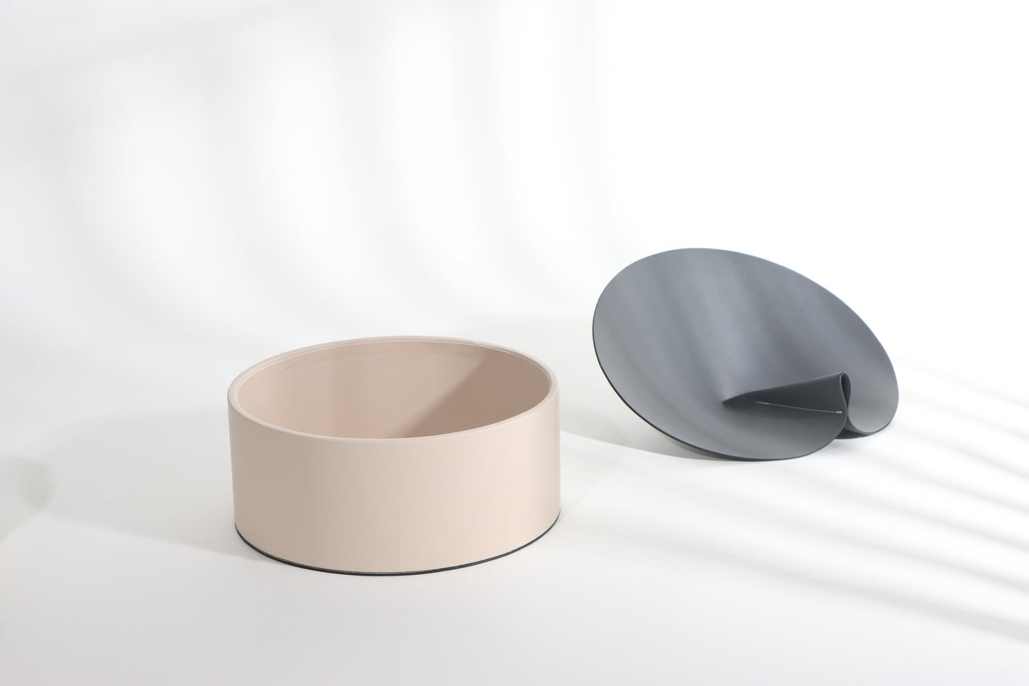 BLACK & BEIGE MICRO-FIBER LEATHER & PVC STORAGE BOX