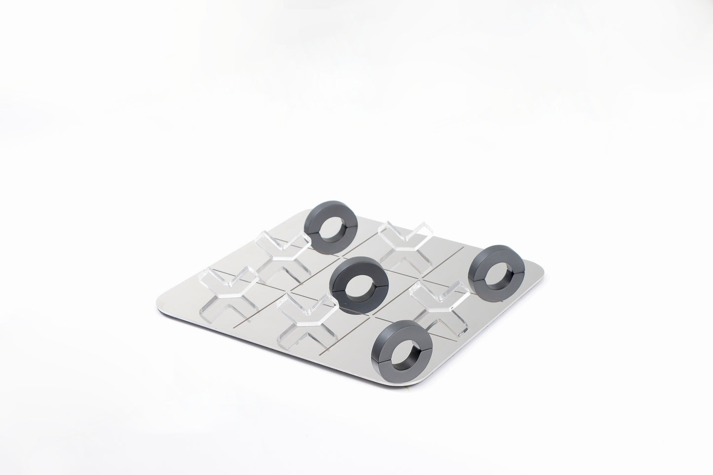 S/S STEEL & ACRYLIC REFLECTION TIC TAC TOE SET