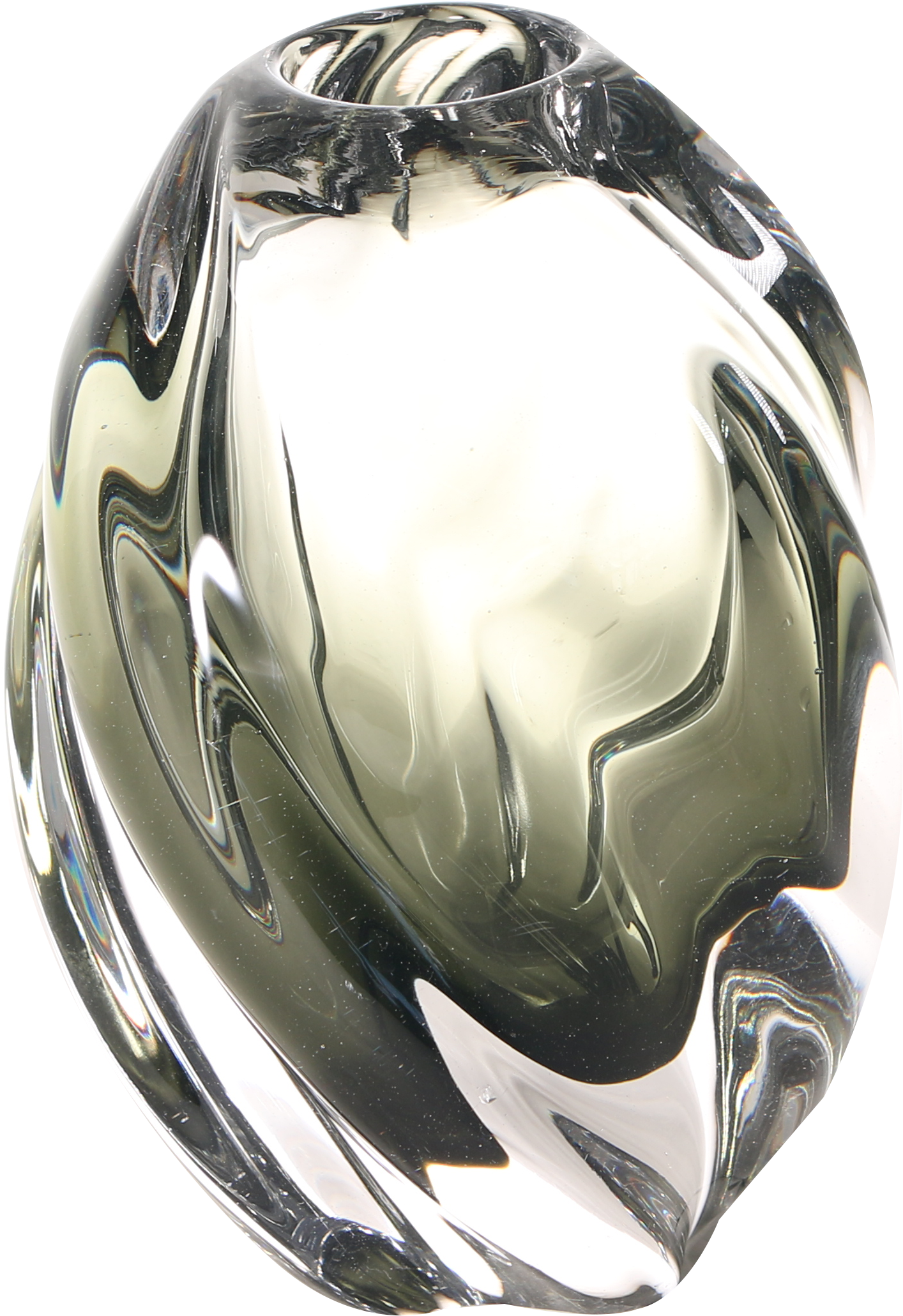 Smoking Grey Glass Vase