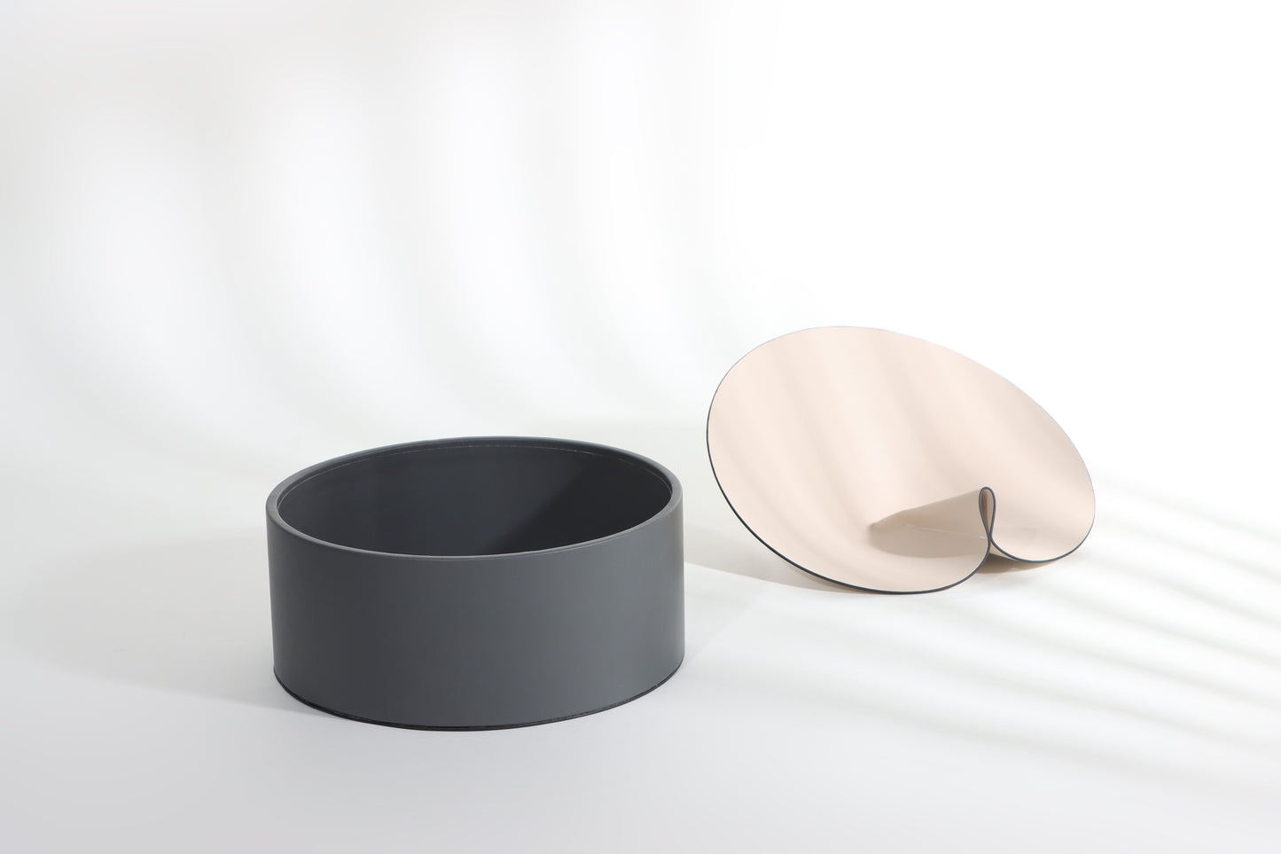 BEIGE & BLACK MICRO-FIBER LEATHER & PVC STORAGE BOX