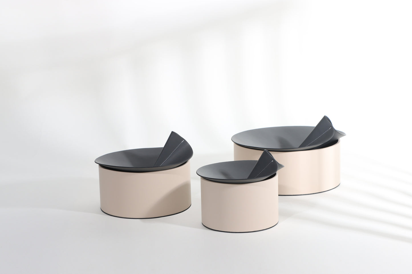BLACK & BEIGE MICRO-FIBER LEATHER & PVC STORAGE BOX