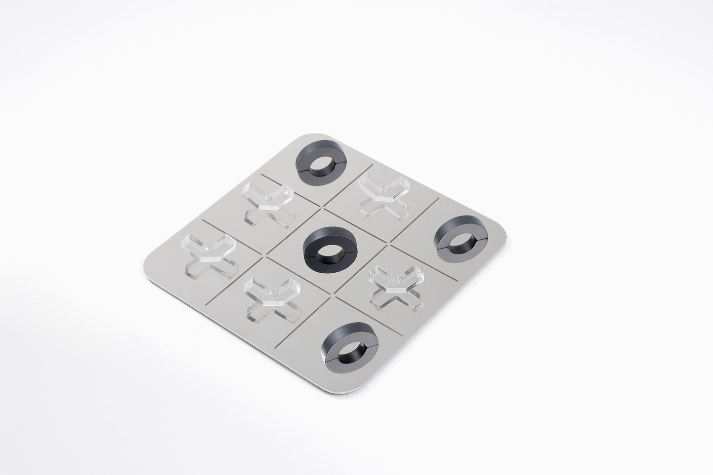 S/S STEEL & ACRYLIC REFLECTION TIC TAC TOE SET