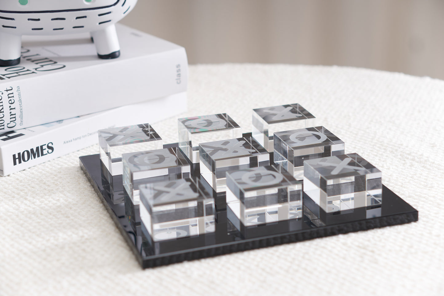 Black & Clear Crystal X O Chessboard