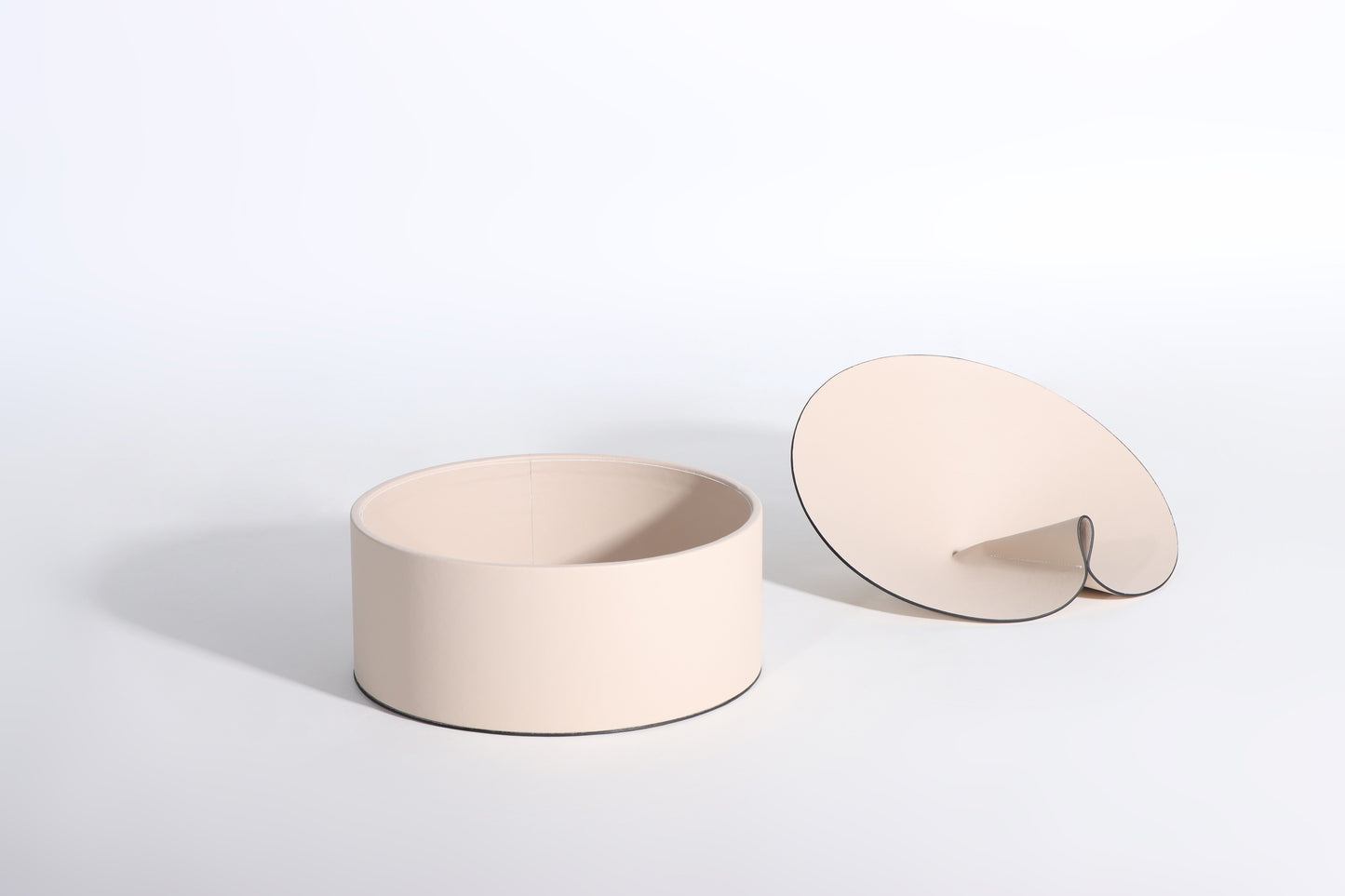 MILK WHITE MICRO-FIBER LEATHER & PVC STORAGE BOX
