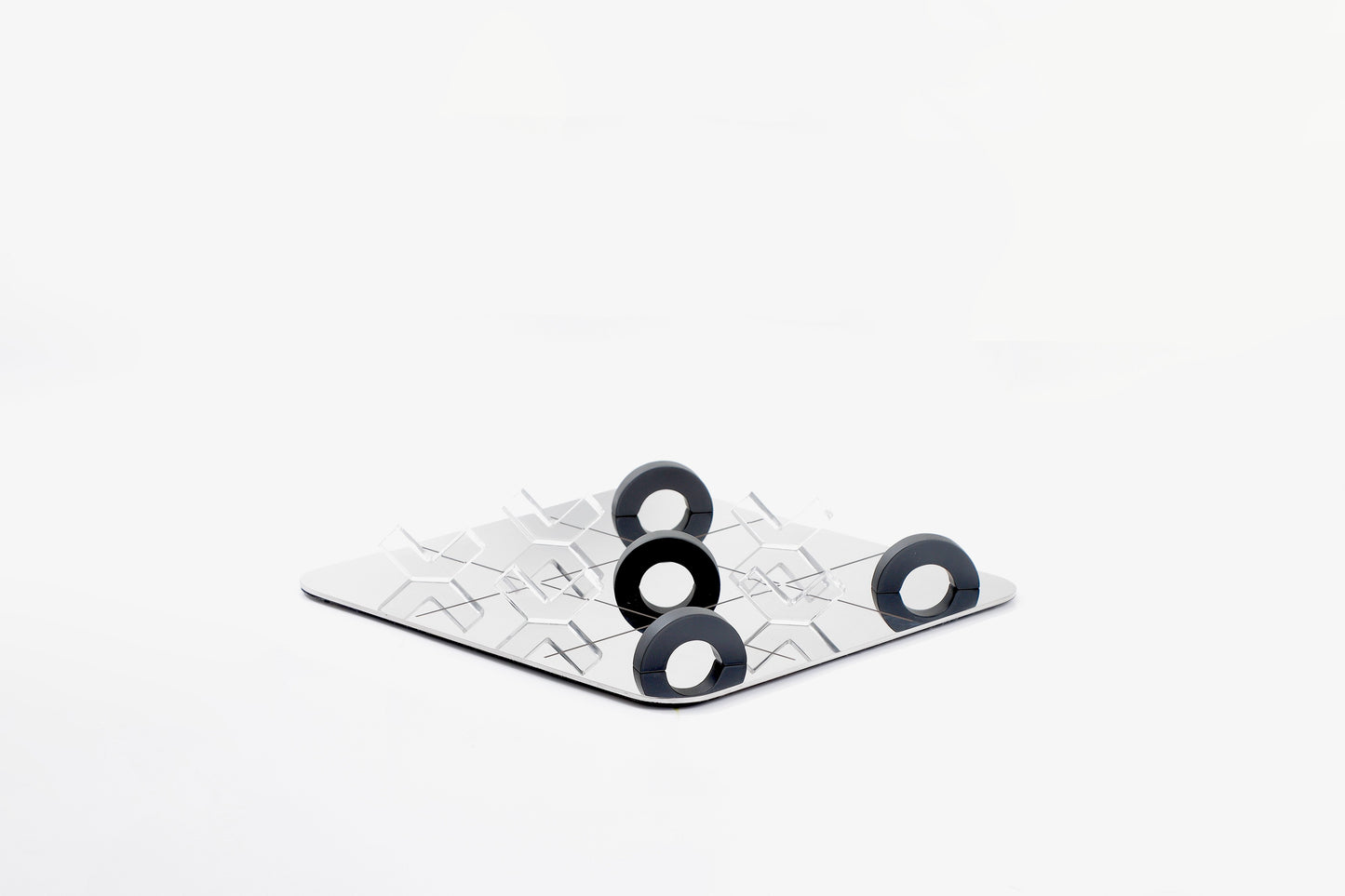 S/S STEEL & ACRYLIC REFLECTION TIC TAC TOE SET