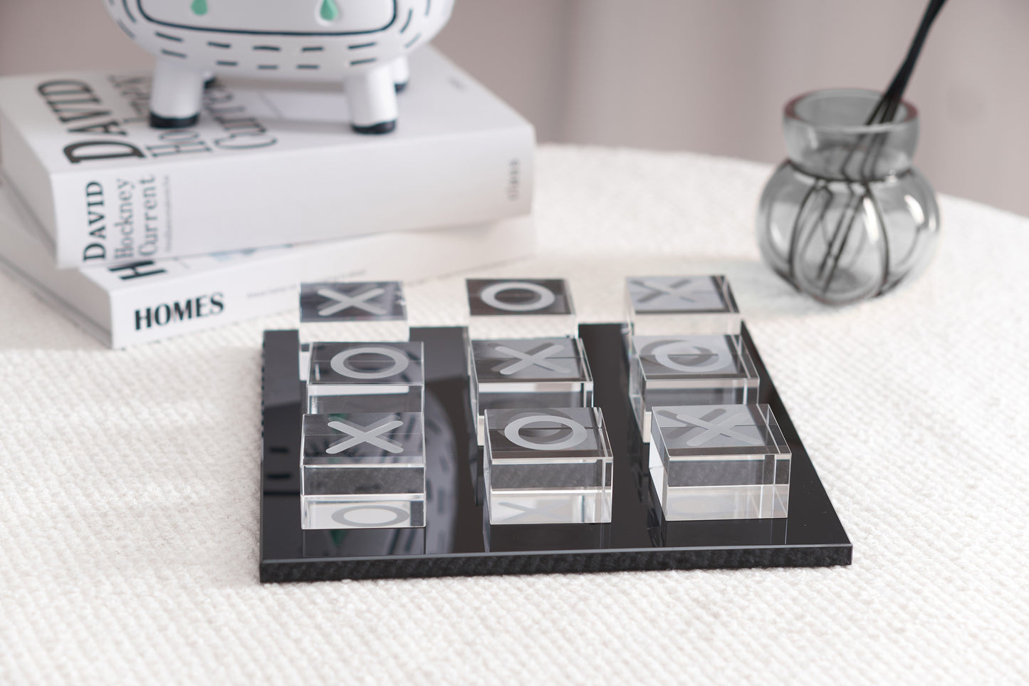 Black & Clear Crystal X O Chessboard