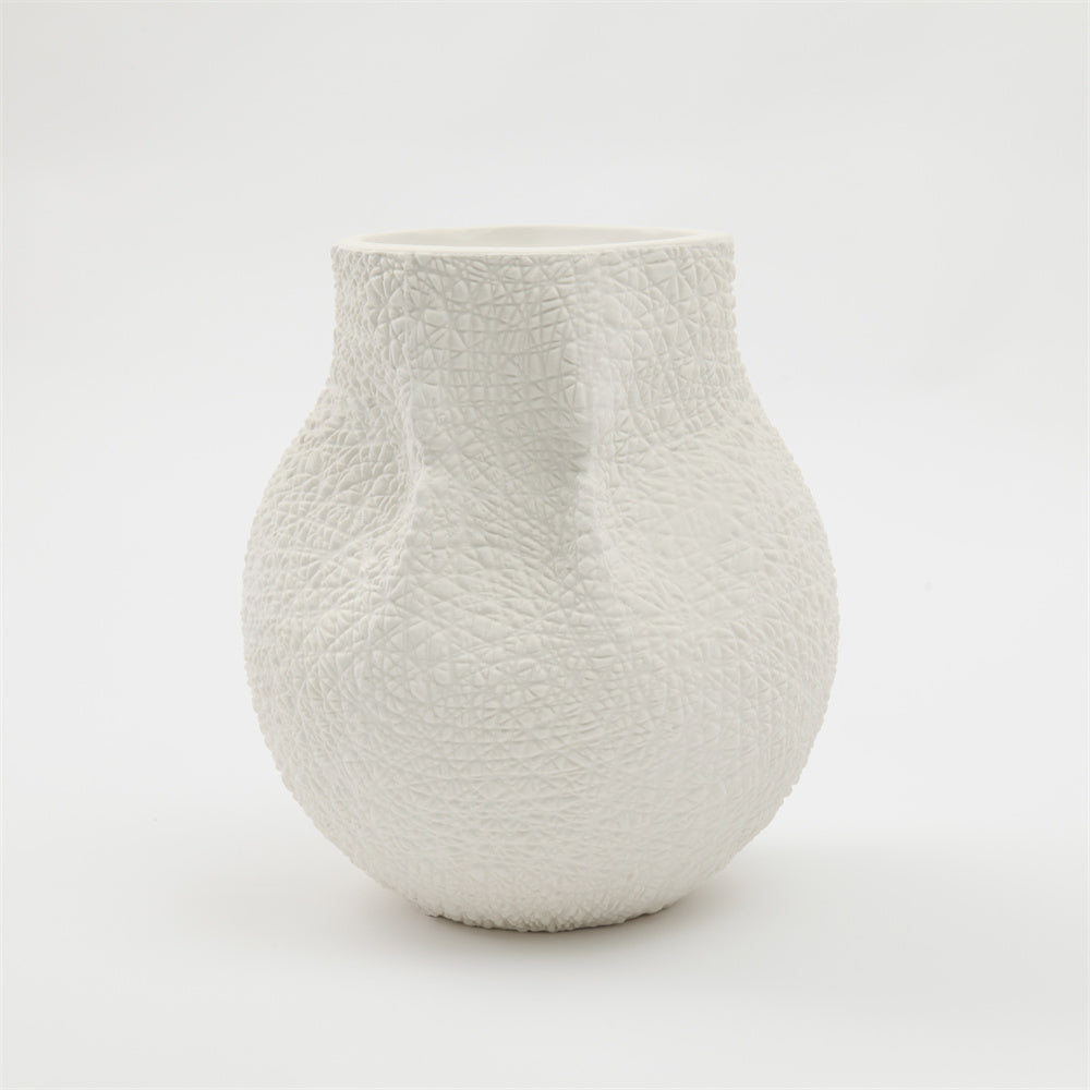 ZK CERAMIC ROUND VASE WHITE
