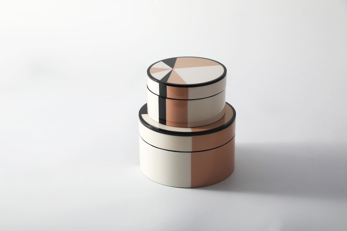 ORANGE & WHITE MDF & RESIN PIANO LACQUER STORAGE BOX