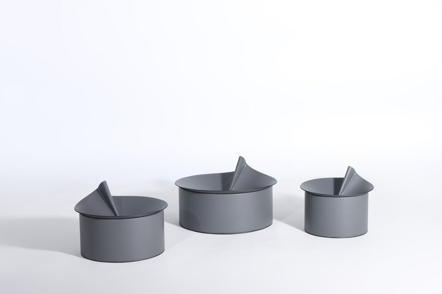 GREY MICRO-FIBER LEATHER & PVC STORAGE BOX