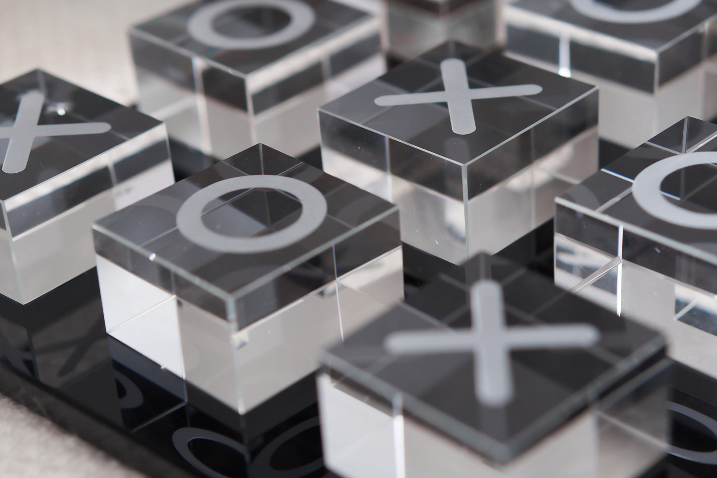 Black & Clear Crystal X O Chessboard
