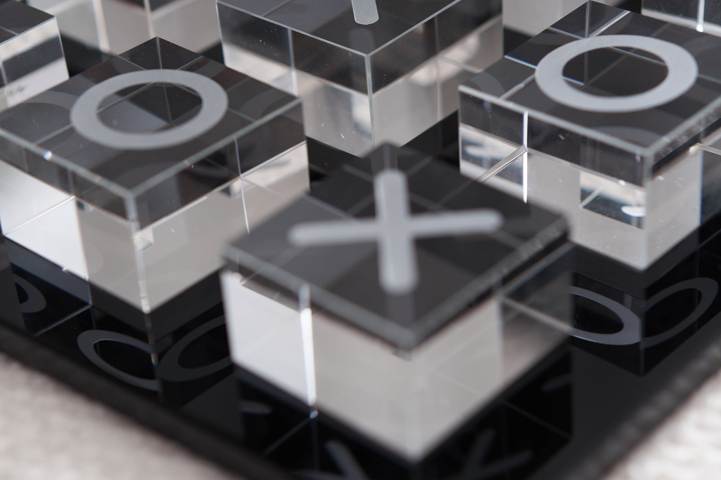 Black & Clear Crystal X O Chessboard