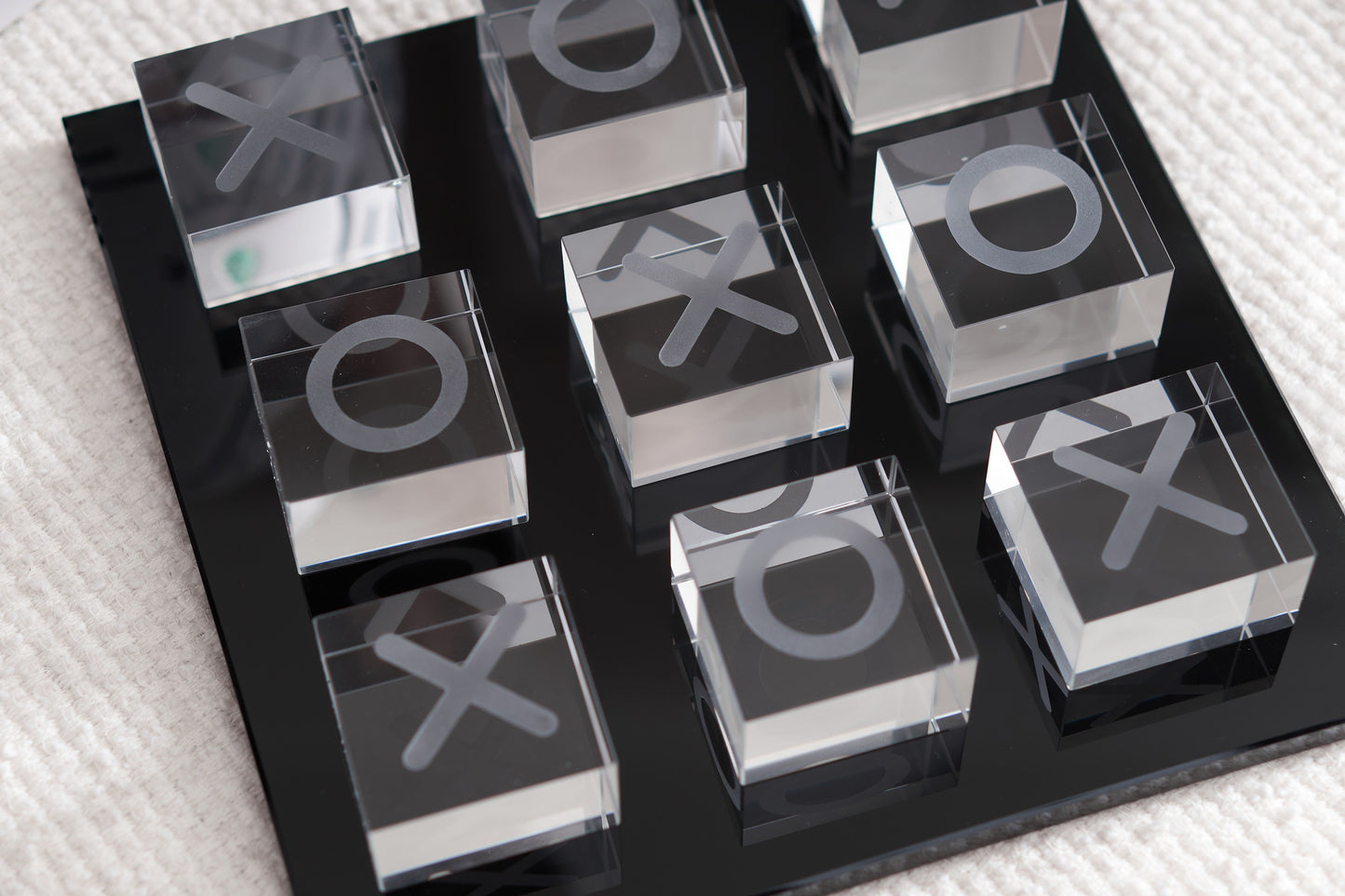 Black & Clear Crystal X O Chessboard