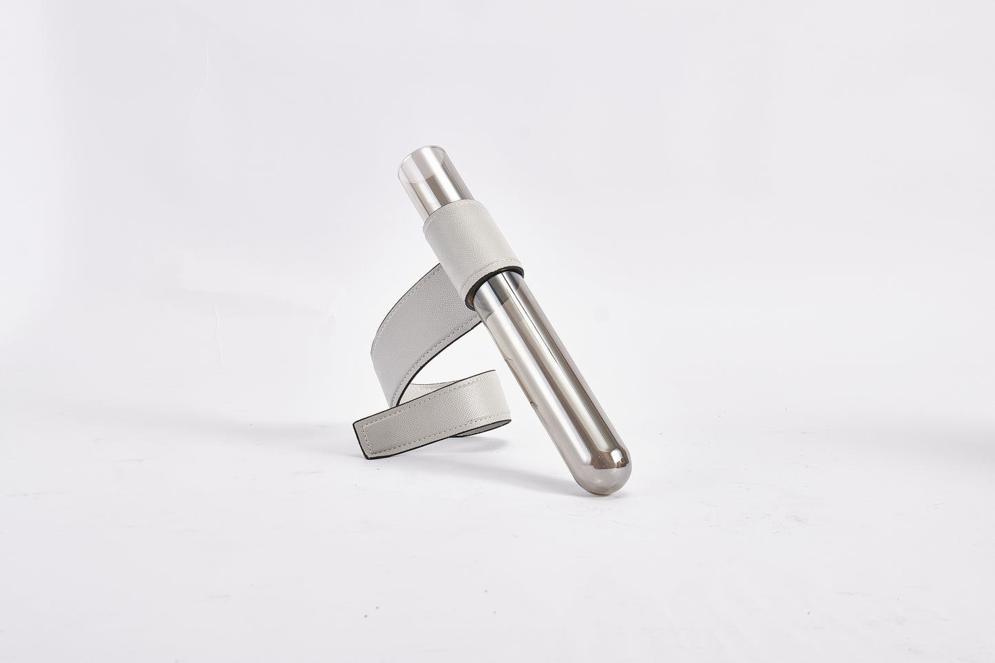 Pu Leather & Glass Stylish Tube Vase