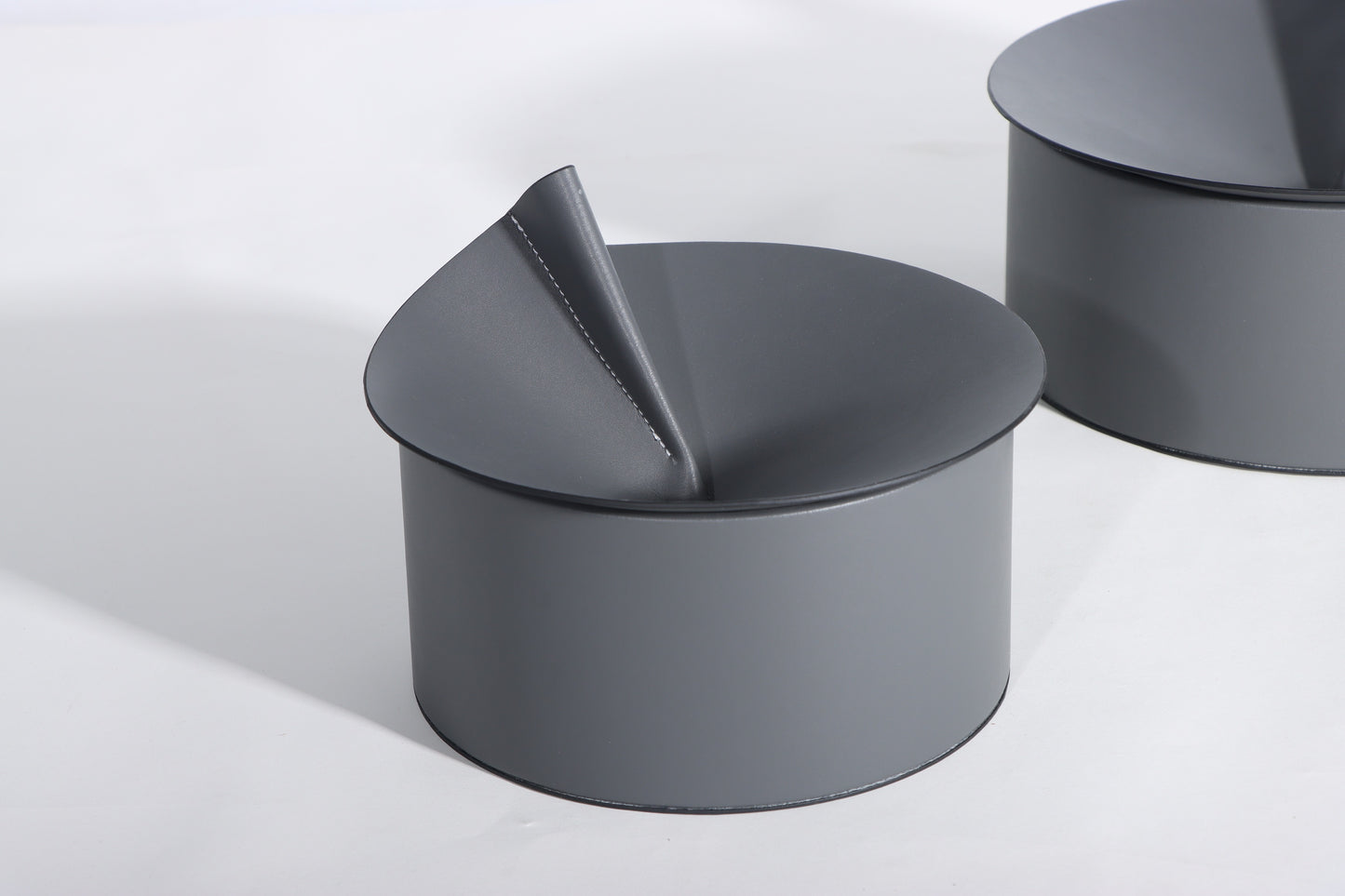 GREY MICRO-FIBER LEATHER & PVC STORAGE BOX