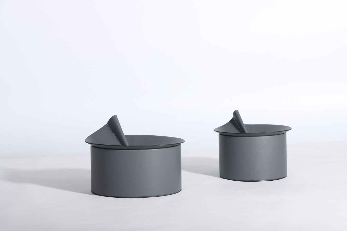 GREY MICRO-FIBER LEATHER & PVC STORAGE BOX