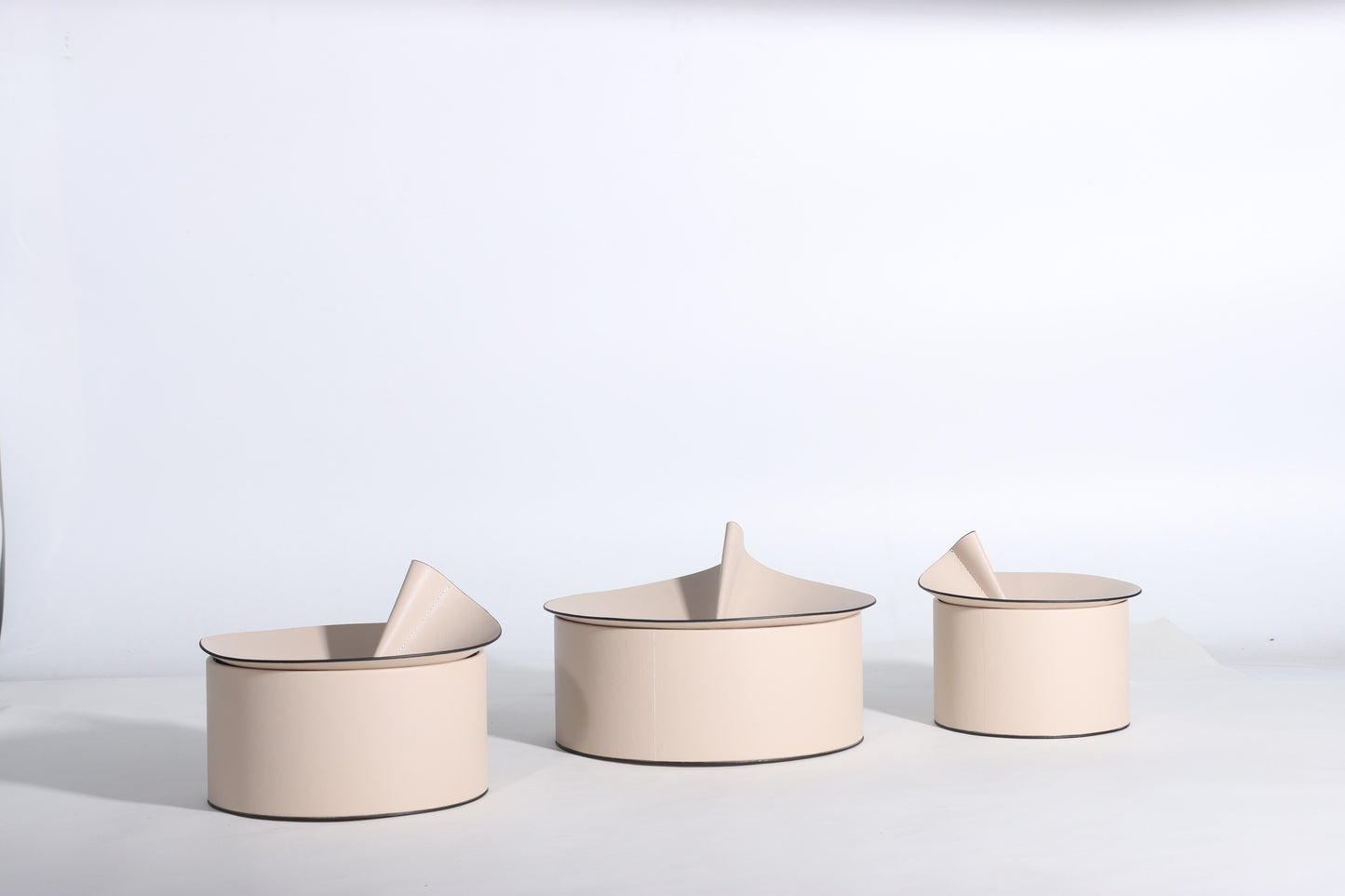MILK WHITE MICRO-FIBER LEATHER & PVC STORAGE BOX