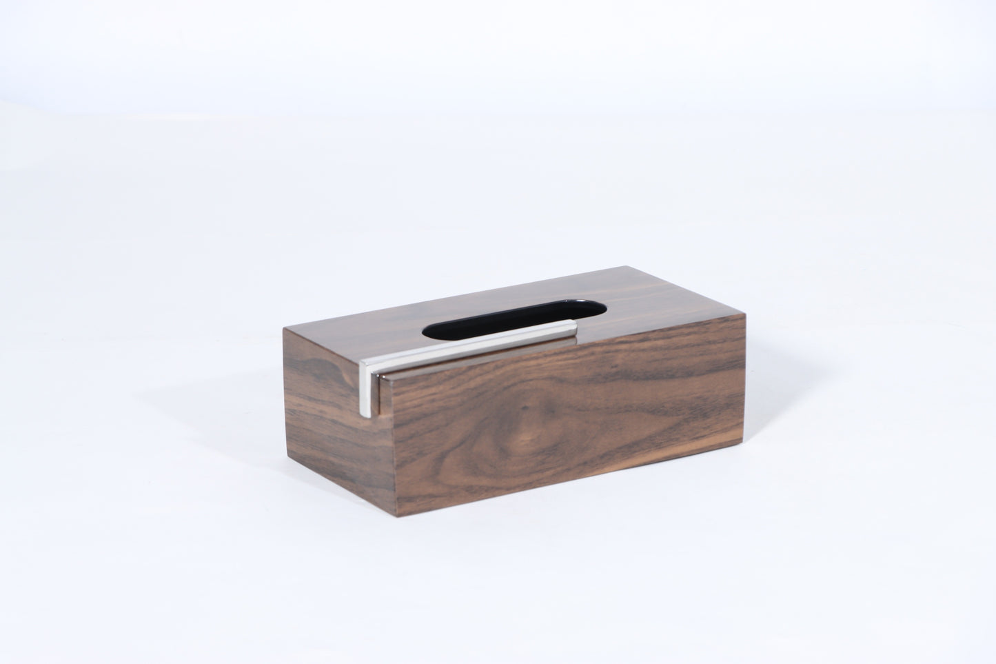 Brown Mdf & S/S Steel Tissue Box