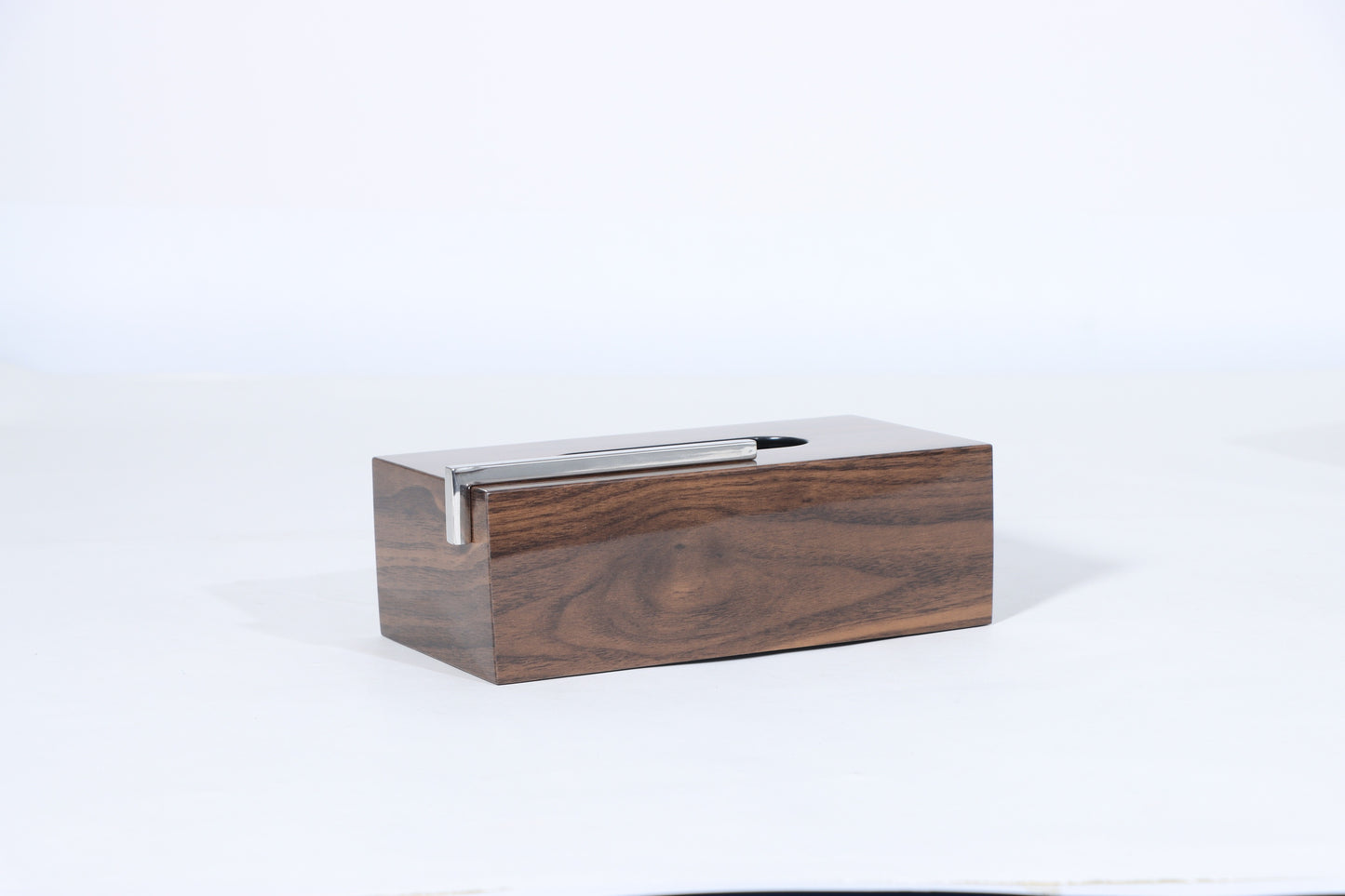 Brown Mdf & S/S Steel Tissue Box
