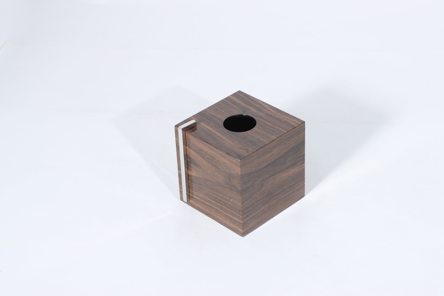 Brown Mdf & S/S Steel Tissue Box