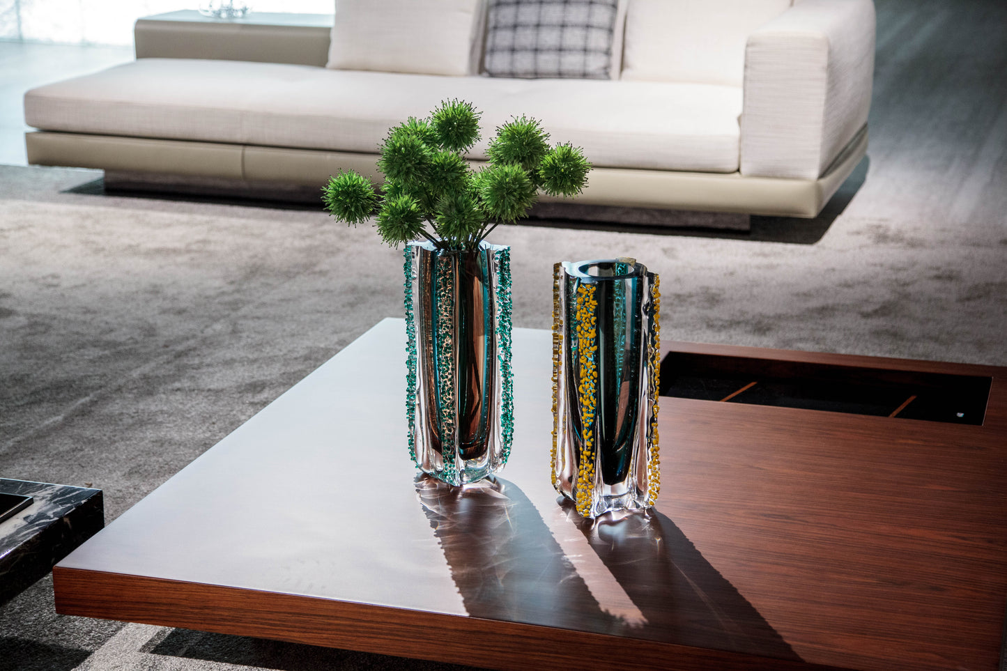 Multi-color Cylindrical Glass Vase