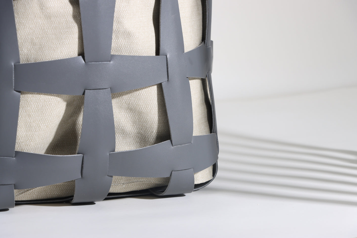 GREY MICRO-FIBER EATER & FABRIC FABRIC BASKET
