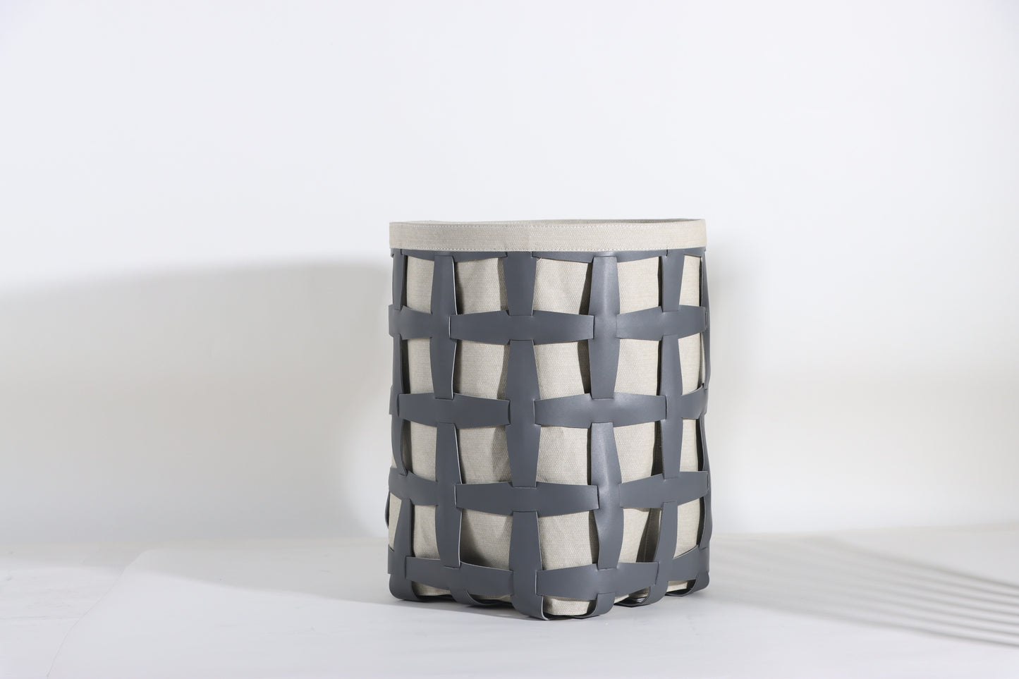 GREY MICRO-FIBER EATER & FABRIC FABRIC BASKET