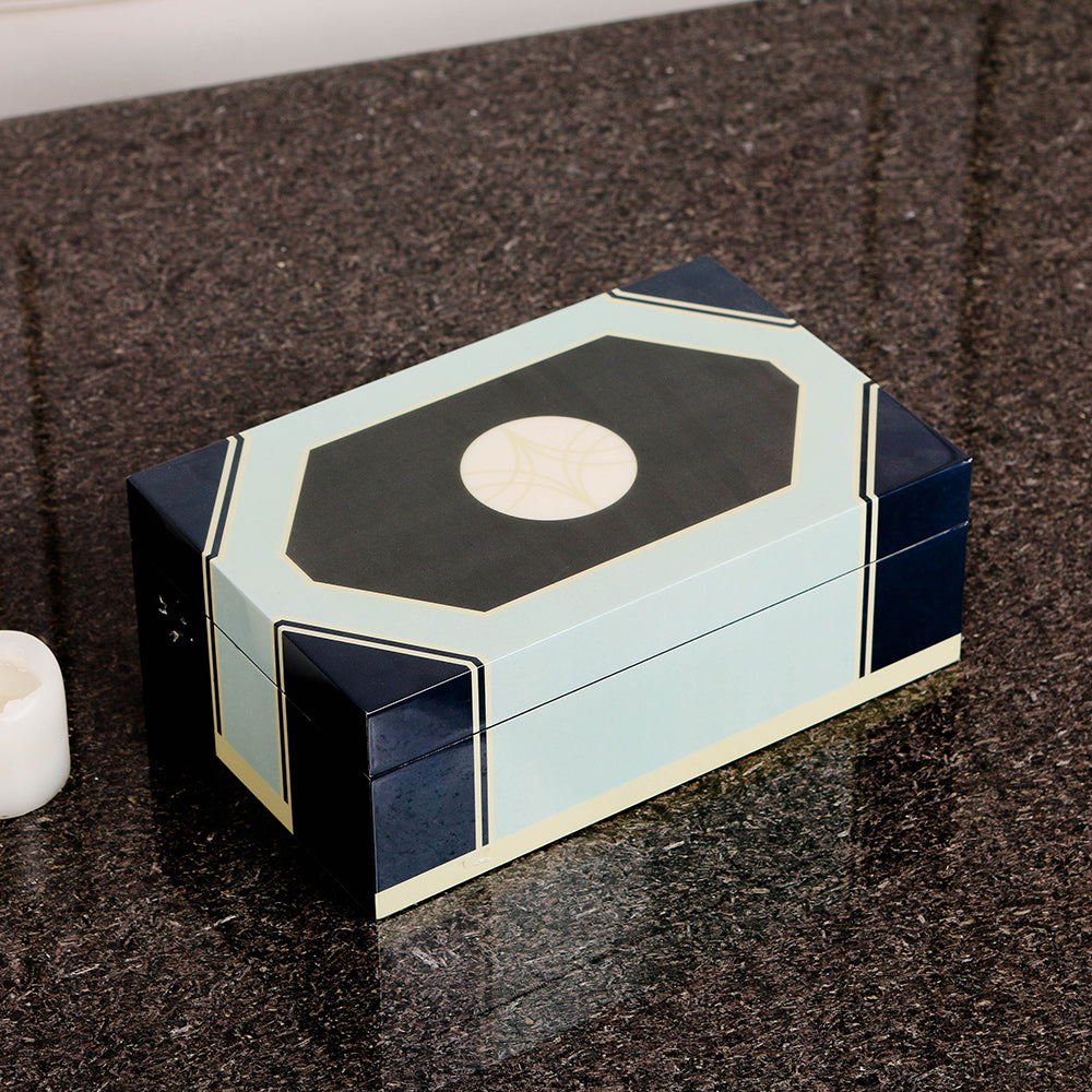 Blue Matte Lacquer + Mdf Storage Box