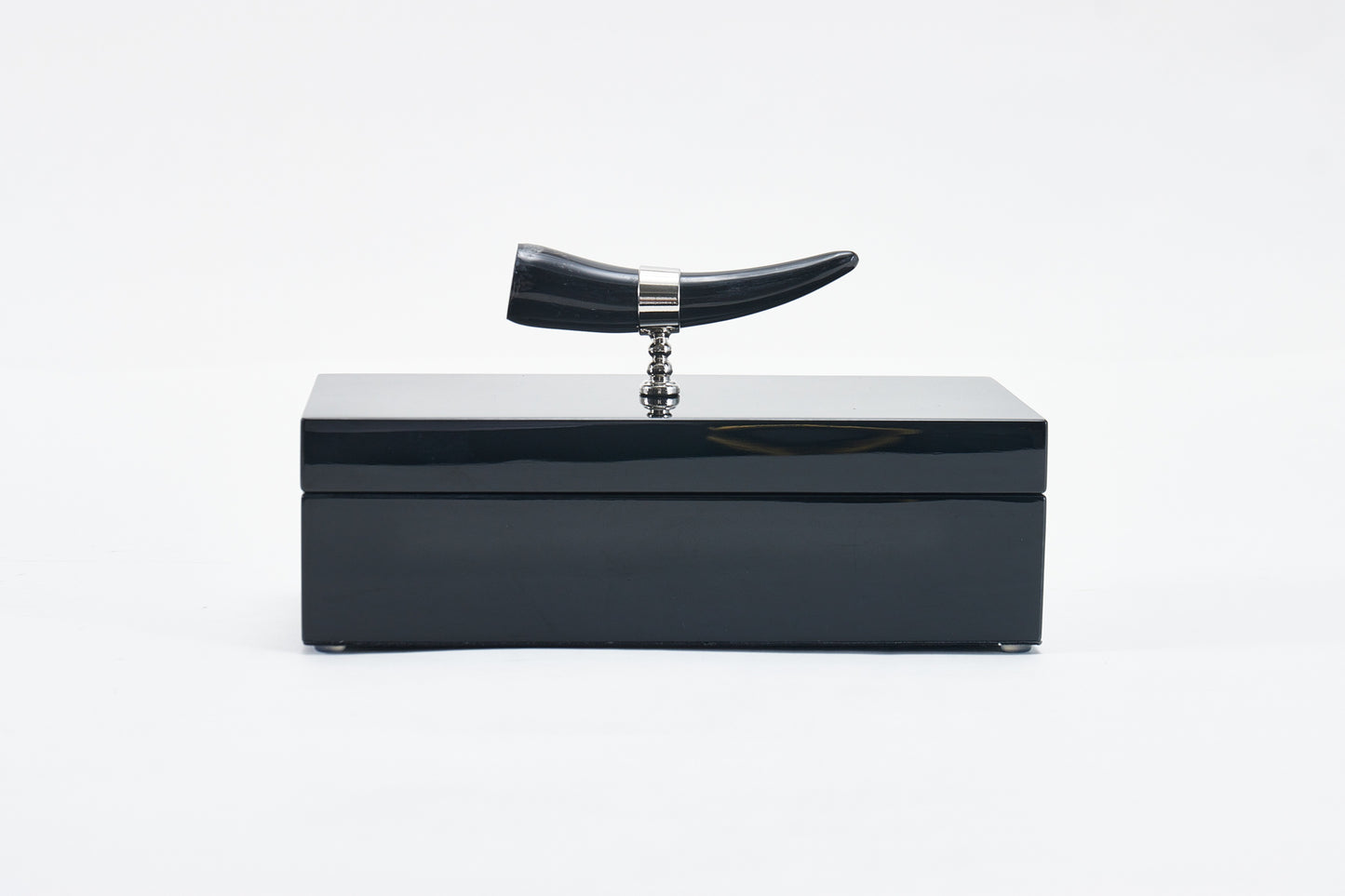 Black Mdf & Horn Box With Horn Handle
