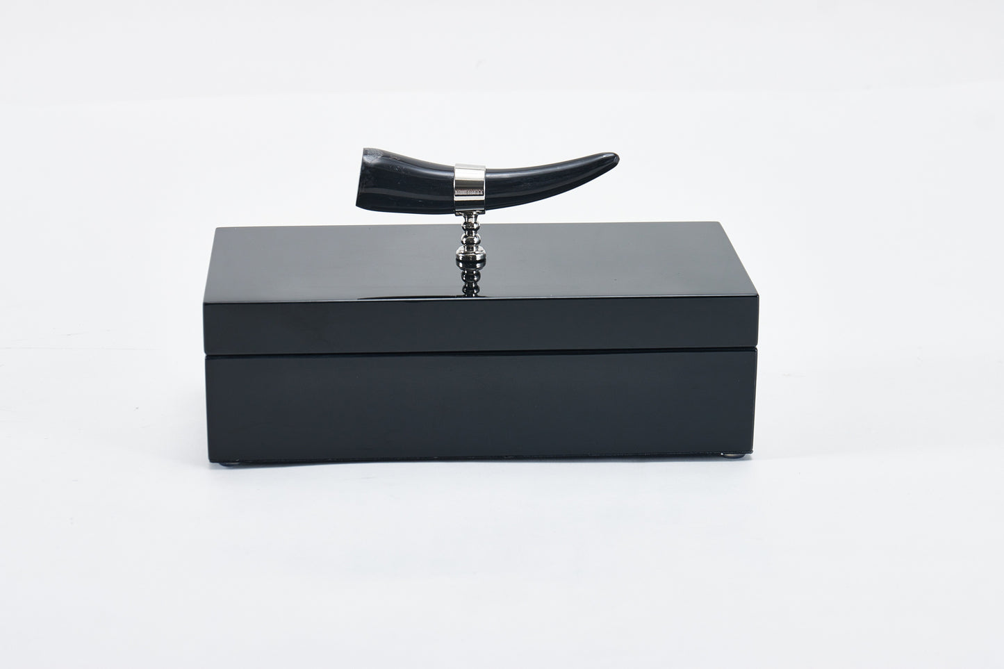 Black Mdf & Horn Box With Horn Handle