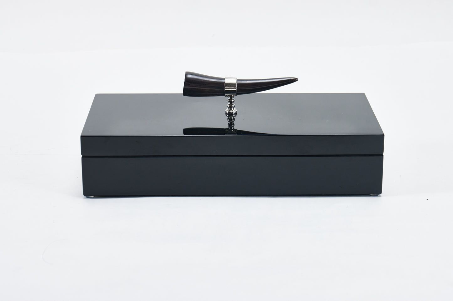 Black Mdf & Horn Box With Horn Handle