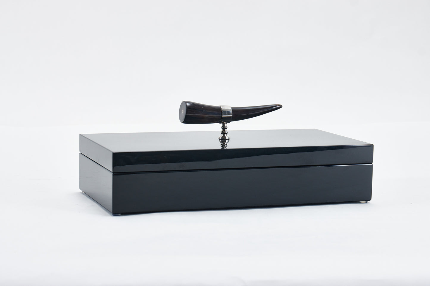 Black Mdf & Horn Box With Horn Handle