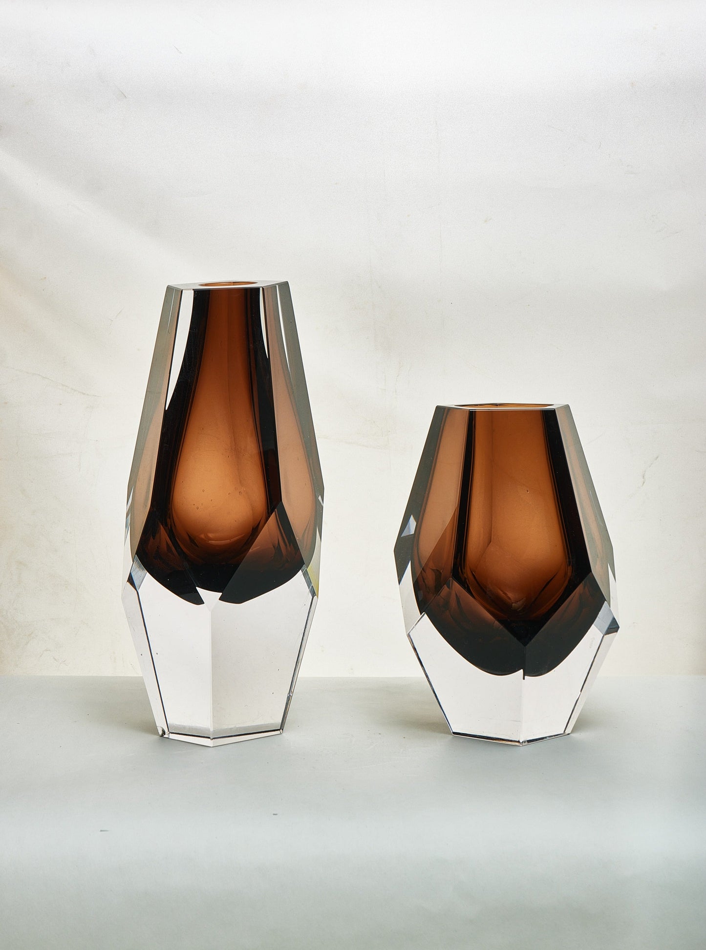 Brown Hand-Made Glass Vase