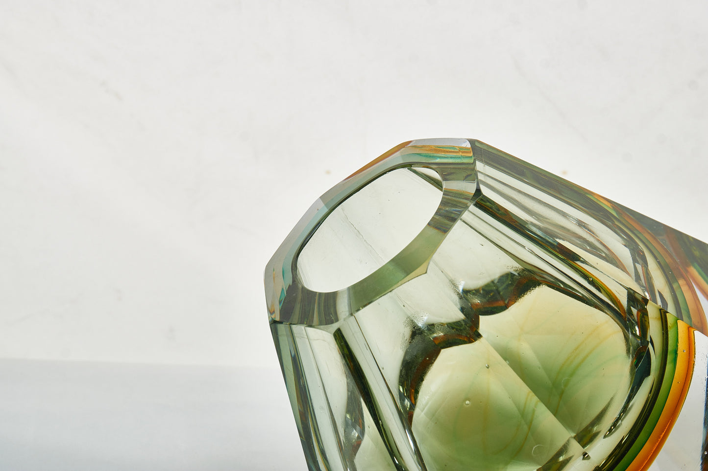 Grey Green Hand-Made Glass Vase