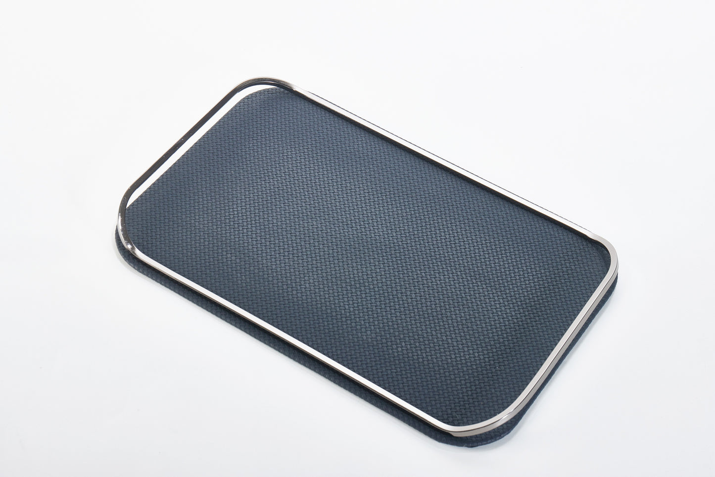 Black & Gun Metal Pu Leather & S/S Steel Leather Tray