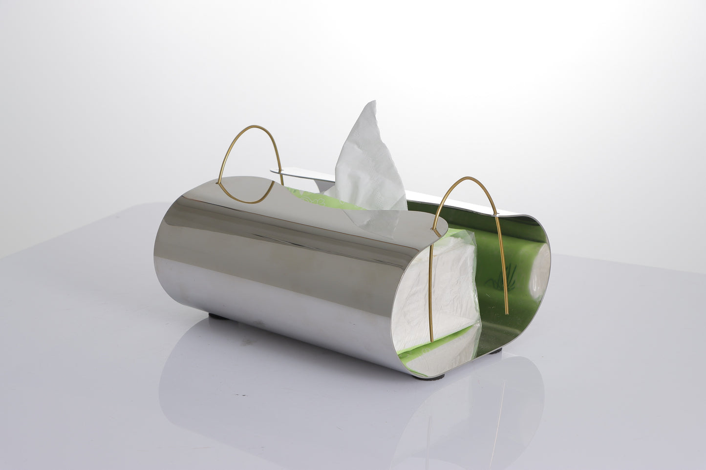 S/S STEEL & BRASS STEEL TISSUE BOX