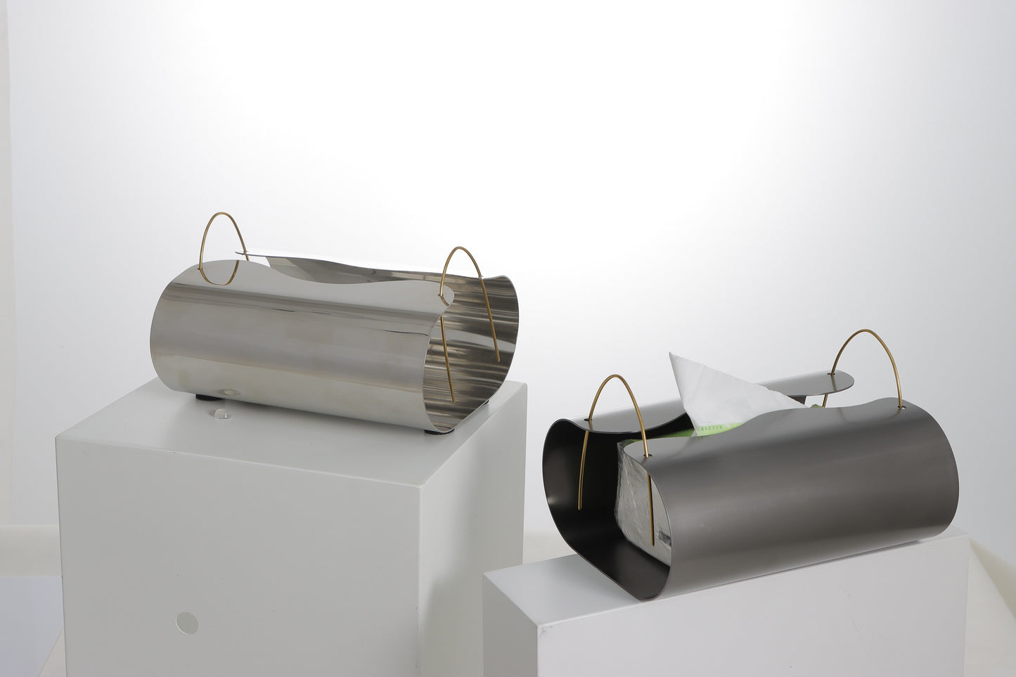 S/S STEEL & BRASS STEEL TISSUE BOX
