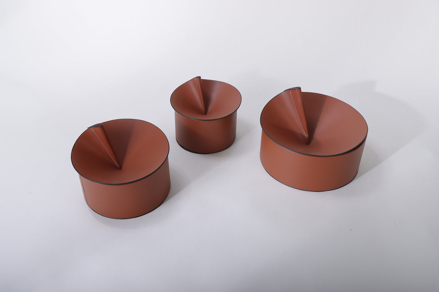 BROWN MICRO-FIBER LEATHER & PVC STORAGE BOX